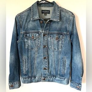 Lucky Brand Tomboy Trucker Distressed Blue Denim Jean Jacket  Cabincore Size Med